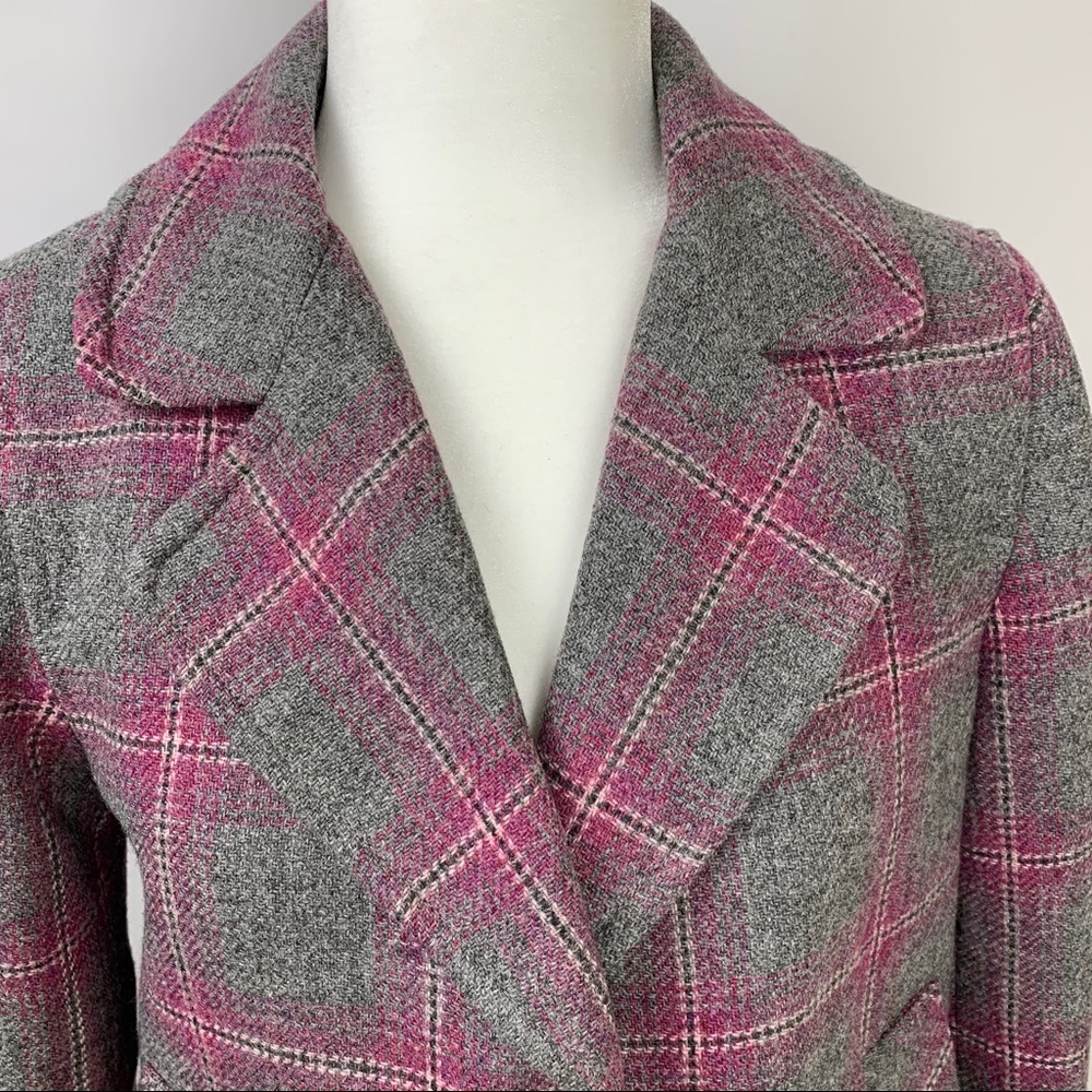 (4 for $20) TALBOTS Gray Wool Blend Blazer Sz 6 - Picture 2 of 7